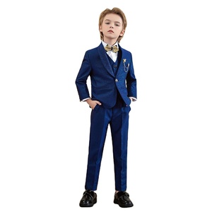 3-Piece Boys Formal Suit Set - Slim Fit Tuxedo Jacket, Vest & Pants For Wedding, School