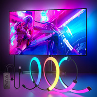 Tira de Luces LED RGB 5050 de Colores, Sincronizada con la Computadora, Conectada a la Pantalla, Controlada por Sonido, con Flujo de Luz