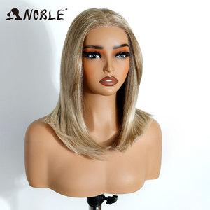 Cho 16 Inch Của Phụ Nữ Tổng Hợp Ren Phía Trước Tóc Giả 13x3 Phần Miễn Phí Pre-Ngắt <span class=keywords><strong>Bob</strong></span> Cơ Thể Sóng Lớp Cho Nâu Mật Độ 130% - Product Image 4