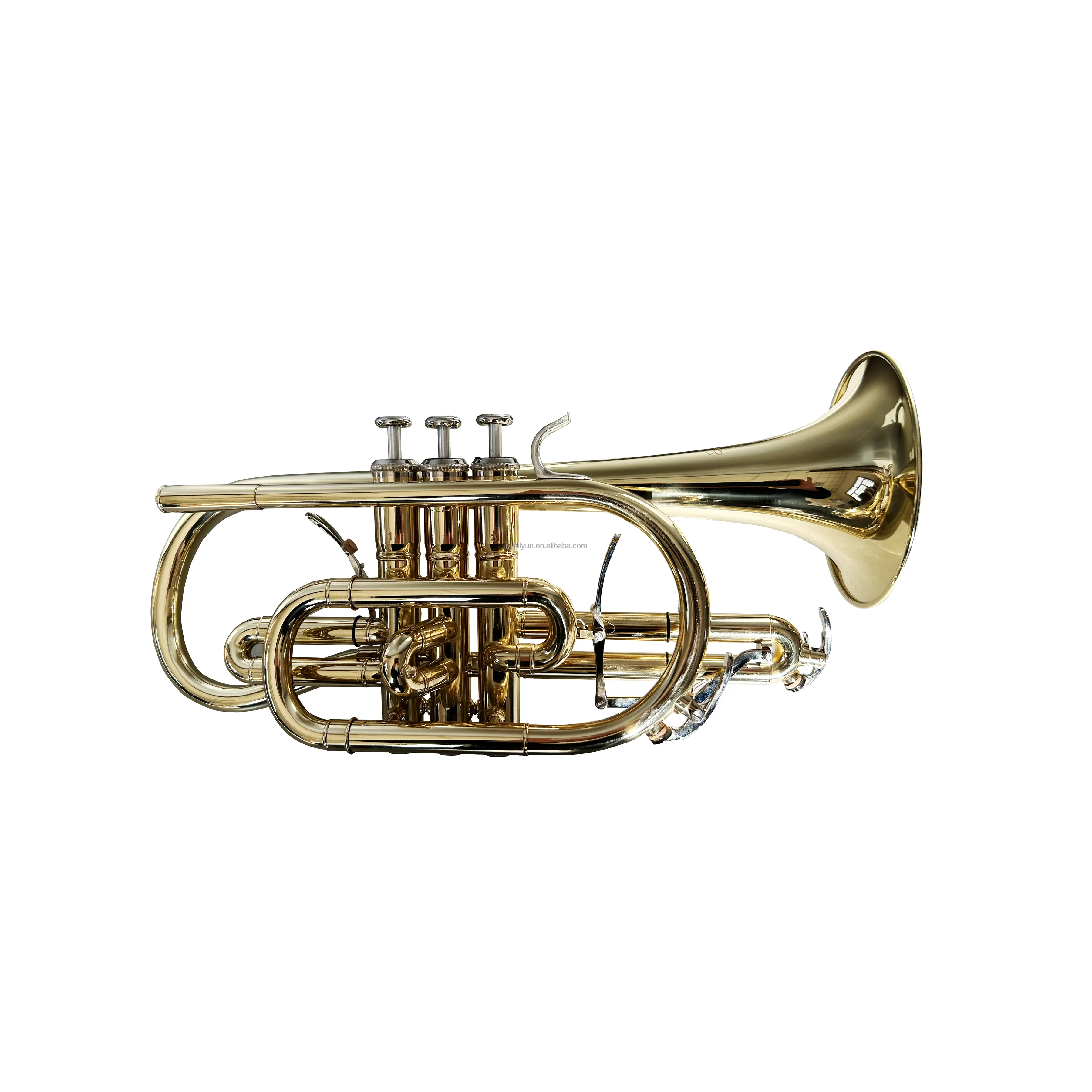 Trompeta de corneta profesional SEASOUND, llave BB de alta calidad, cuerpo de latón dorado con laca de gatillo y superficie de laca dorada JYCT408