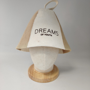 Chapeau de sauna de luxe en feutre de laine couleur personnalisée, directement de l'usine, doux, réutilisable, avec protection des oreilles, pour adultes, idéal pour hôtels et spas - Product Image 2