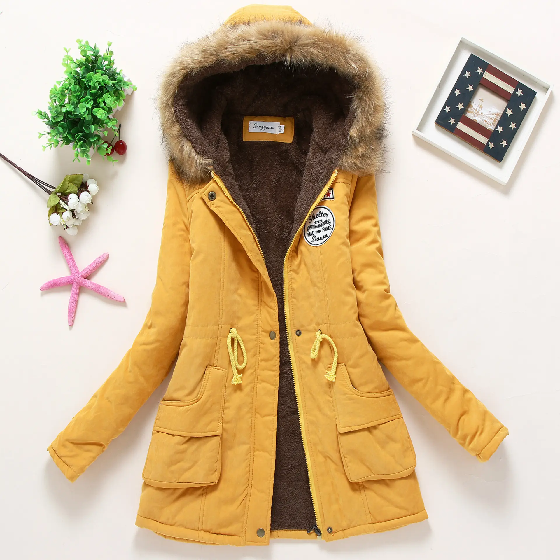 2020 New Fashion Plus Size S-3XL and 16 Colors Thick Ladies Winter Coats Warm Outwear Solid Fur Collar Parkas Women Jackets