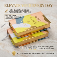 Service d'impression de carnets, agendas et journaux personnalisés en couleur avec couverture rigide, dorure à chaud et rubans marque-pages dorés