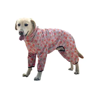 Maychan Outdoor Custom Lightweight Waterproof Pet Dog Clothes, Printing Pattern Adjustable Dog Rain Coat with Hood