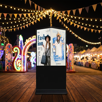 Écran publicitaire numérique LED couleur pleine résolution 1080p de 65 pouces pour vitrine intérieure, avec coque en acier inoxydable