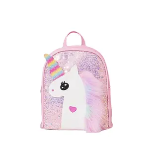 POSH DREAMS New PU Unicorn Cartoon zaino per bambini Cute Rainbow uscire Furry Unicorn Student School Bag