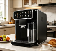Machine à café automatique commerciale programmable électrique HY Mini, un seul bouton, du grain à la tasse, avec réservoir à lait pour cappuccino