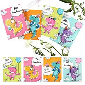 Tarjetas de Dinosaurios Lindos de Jude Lyjenny para Niños, Regalo de Regreso a Clases, Papel de Arte de 250g, Impresión Offset CMYK+Lámina Dorada - Product Image 1