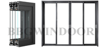 Lukliving porte coulissante en verre trempé double en aluminium personnalisée portes coulissantes de cour de balcon à vendre