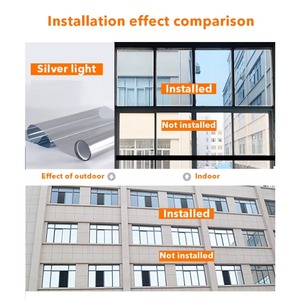 Film réfléchissant unidirectionnel auto-adhésif, film décoratif pour la confidentialité, film teinté pour verre de bâtiment de bureau, matériau PET, garantie 5 ans - Product Image 4