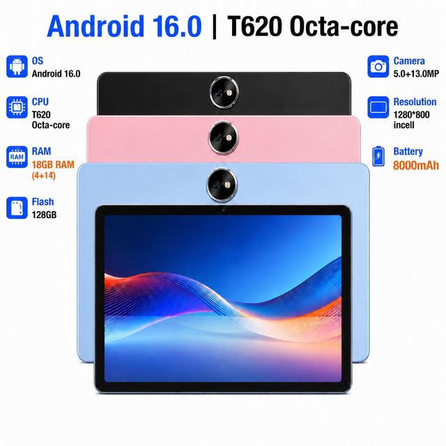 11 Inch Android 16 Tablet with Keyboard Incell 20GB 128GB 8000mAh Battery Tab Tablette Tablet PC T620 Octa Core 2.2GHz 5G WiFi