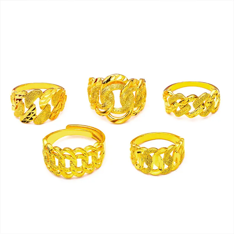 Vietnam gold fried dough twist ring fashion trend network style retro style