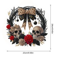 1PC DIY Acrylique Halloween Arc Fleur Diamant Peinture Pendentif Forme Spéciale 5D Diamant Peinture Suspendu Mur Couronne Ornement