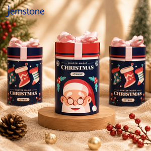 Factory Direct Custom Santa Holiday Paper Tube for Christmas Gift Packaging High Quality Round Cardboard Cylinder <b>Container</b> Box - Product Image 2