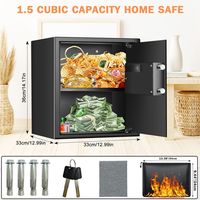 Caja Fuerte de Seguridad para el Hogar y la Oficina, Caja de Seguridad Digital Electrónica para Guardar Dinero, Joyas y Documentos con Teclado, Negra