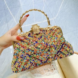 PLAYMAX PM059 Sacs de soirée classiques de luxe personnalisés scintillants, sacs de banquet colorés avec chaîne en strass, matériau PU, fermeture magnétique - Product Image 6