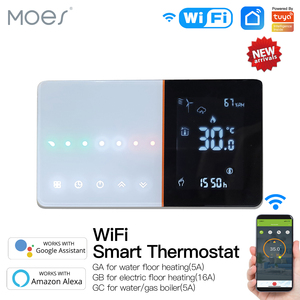 Thermostat de chauffage WiFi programmable MOES Tuya, régulateur de température ambiante avec commande manuelle coulissante - Product Image 1
