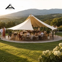 BOTEEN Tente de réception robuste de luxe 17x16x6.2M avec membrane tendue 750G, poteau principal 121x3mm et poteaux latéraux 76x1.5mm, pour la vente