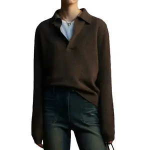 Maglione maglietta da donna in lana 100% lavorato a maglia invernale