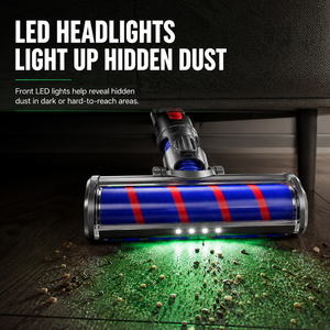 Cepillo de Aspiradora LED Verde al por Mayor, Cabezal de Rodillo Suave Antienredos para Suelos 180 °   Repuesto Giratorio para Limpieza Multisuperficie - Product Image 2