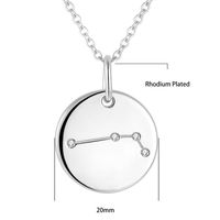 Collier Pendentif Signes du Zodiaque en Argent 925 avec Zircon Cubique, Design Personnalisé Fleur Empreinte Digitale Animal du Zodiaque, Bijoux Fins