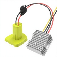 Adaptateur compatible Milwaukee pour RYOBI pour batteries au lithium 18V, convertisseur régulateur de tension DC-DC 12V 20A, éclairage LED