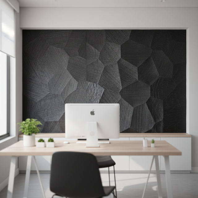 Customizable Ice Crack Carved Texture Wavy Board Solid Wood Geometric Design for Exhibition Hall Background Art Wall Decor