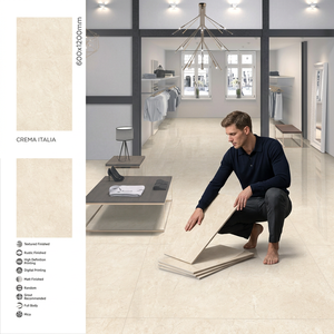 Carreaux de porcelaine polie Daina Beige Ivoire 600x1200mm, aspect bois numérique et marbre, pour murs et sols - Product Image 6