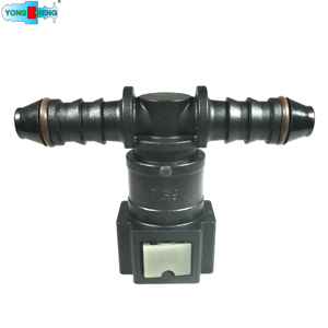 Piezas de coche B17 7,89mm forma de T, 3 vías, 2 botones, conector QC SAE <span class=keywords><strong>5</strong></span>/16, conector rápido de combustible líquido para tubo PA 8X1 - Product Image 2
