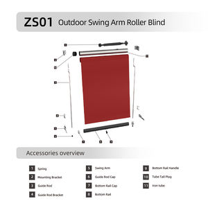 Auvent à bras oscillant, store enrouleur, cadre en aluminium, revêtement PVDF, rétractable manuel, pour fenêtre extérieure, balcon, imperméable, pare-soleil - Product Image 2