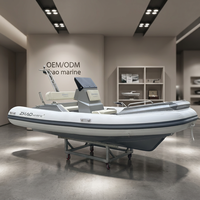 Bateau pneumatique rigide de luxe LUX-395, 3,95 m, coque en aluminium, tube en Hypalon, bateau de pêche rapide avec console