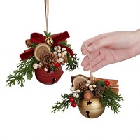 Décoration de Noël transfrontalière à suspendre pour arbre de Noël, fenêtre et voiture, avec pendentifs mixtes cloche, bois de cerf, nœud et pomme de pin, Modèle APLD4