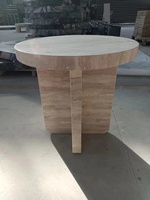 ODM/OEM Table basse moderne en pierre de marbre travertin personnalisable et Collection de comptoir de table à manger