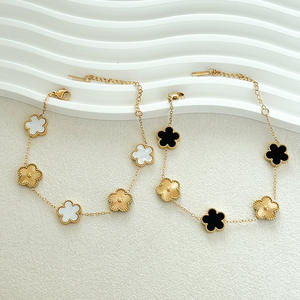 Pulsera Original de Oro de 14K con Trébol de Cuatro Hojas, Se Puede Solicitar el Catálogo de <span class=keywords><strong>Van</strong></span> <span class=keywords><strong>Cleef</strong></span> al Vendedor - Product Image 3