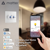 Bilihondim Matter Control – Variateur mural intelligent pour maison connectée, lot de 2, 200W, 1 canal, portée 30M, télécommande sans fil, sortie 1A