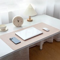 Tapis de souris d'ordinateur imperméable anti-dérapant grand tapis de bureau Texture Premium tissu à motifs tapis de souris en cuir logo personnalisé