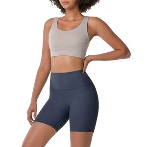 Logo gratuit Short de yoga taille haute Taille élastique Short de fitness pour femme - Product Image 4