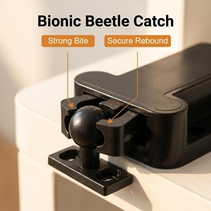 Black Push <b>Lock</b> Mechanism 48mm Length <b>Cabinet</b> Drawer Latch Easy Installation Door Catches - Product Image 4
