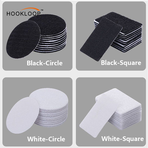 Punti Adesivi Autoadesivi Quadrati da 5 cm di Diametro, Resistenti al Calore, in Nylon, con Gancio e Anello, Nastro Adesivo con Colla sul Retro - Product Image 3