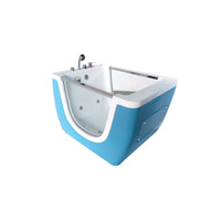 Baignoire bébé pliable moderne, écologique, durable, portable, carrée/en forme de bateau, en acrylique rose, autoportante, avec fonction bain à remous
