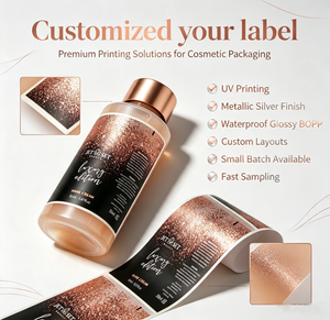 Custom Printed Metallic Glitter Adhesive <strong>Label</strong> Waterproof Oil Resistant Cosmetic Bottle <strong>Label</strong> for Skincare Hand <strong>Cream</strong> - Product Image 6