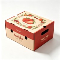 Boîtes en carton ondulé pliables personnalisées pour l'emballage des fruits, boîtes cadeaux en papier kraft pour fruits mélangés, raisins et produits frais