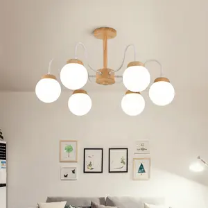 Factory on sale good price Glass dependent lamp for indoor Bedroom solid wood metal Hanging Ceiling Nordic Indoor Lighting