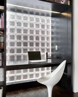 Bloc de verre plat transparent personnalisé en cristal creux Jinghua, moderne, à haute transmission lumineuse, décoratif pour salle de bain, hôtel, usine