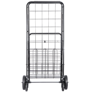 Carrito de Compras Plegable de Metal con Ruedas Giratorias y Cesta Doble - Product Image 2