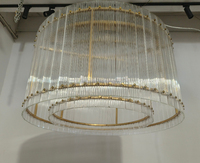Lustre rond suspendu nordique américain créatif salle à manger lampe suspendue en verre lustre moderne de luxe plafonnier