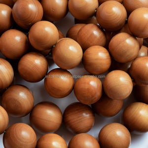 Perles de prière de yoga en bois de santal véritable marron-Mysore Original Sandalwood Riddhi Siddhi Brand 50 + Years Old South India Origin - Product Image 1