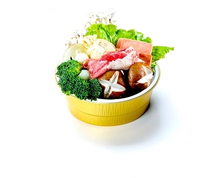 กล่องบรรจุภัณฑ์แบบใช้แล้วทิ้งกล่องใส่อาหารแบบวงกลมทำจากอลูมิเนียมฟอยล์สีทองแบบ RE3G สำหรับการจัดเลี้ยงในเชิงพาณิชย์ผงกั้งสำหรับซุปกระดาษดีบุก - Product Image 3