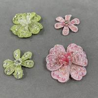 ZSY 3D fleur brodé Patch avec perles perles femmes bricolage robe de mariée Applique dentelle paillettes décorées pour un design personnalisé
