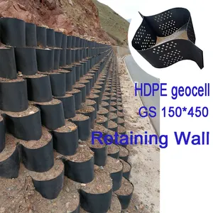 geocell retaining wall black soil stabilizer polymer HDPE geocell for ground enhancing compound